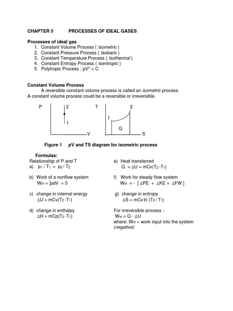 Ideal Gas Processes in Thermodynamics | PDF | Enthalpy | Entropy