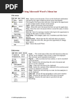 Using Microsoft Word's Menu Bar