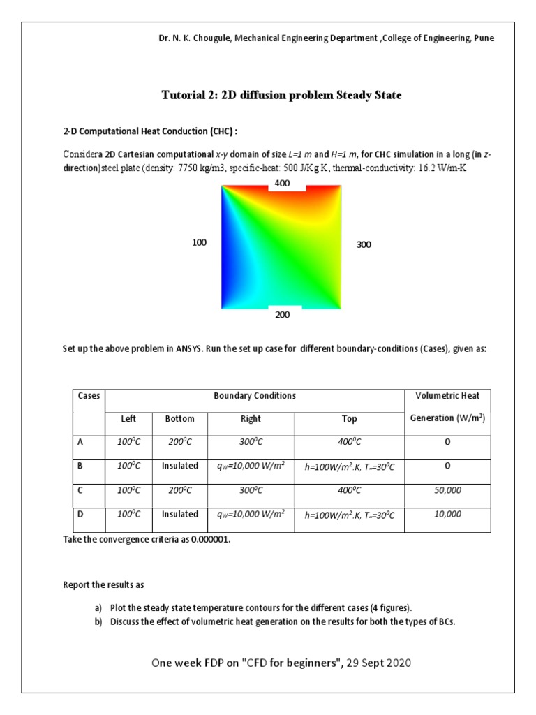 Tutorial 2: 2D Diffusion Problem Steady State | PDF | Computational ...