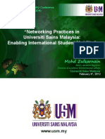 Networking Approach in USM Internationalizations  