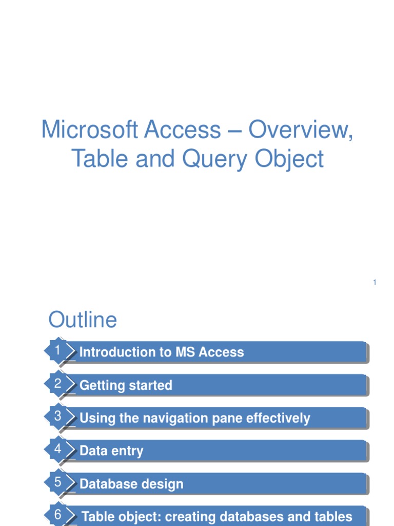 Microsoft Access - Overview, Table and Query Object: Computing ...