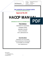 Haccp Manual: Approval No.335