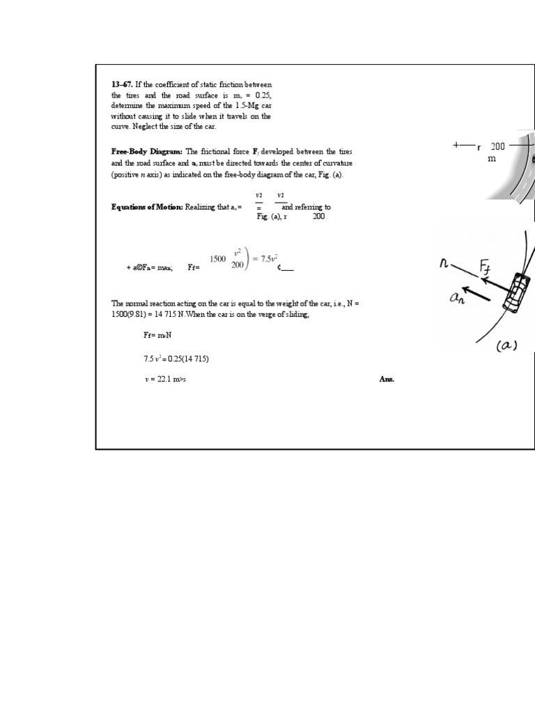 13-67. If The Coefficient of Static Friction Between | PDF | Teaching ...