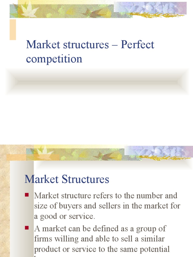 Lecture 16 Market Structures-Perfect Competition | PDF | Perfect