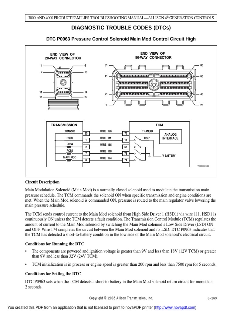 Control Solenid Main Mod Control Circuit High P0963 PDF Electrical Connector Transmission