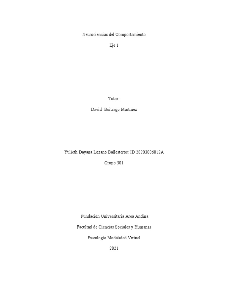 Neurociencias del Comportamiento 2021 | PDF