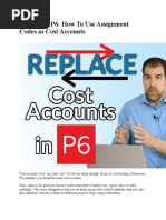 Primavera P6 How To Use Assignment Codes As Cost Accounts 1