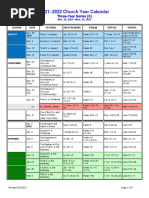 2021-2022 Church Year Calendar: Three-Year Series (C)
