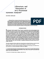 Ritual, Anti-Structure, and Religion: A Discussion of Victor Turner's Processual Symbolic Analysis