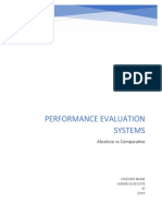 Performance Evaluation Systems: Absolute Vs Comparative