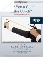 Are You A Good Sales Coach?: Tony Cole, CEO & President