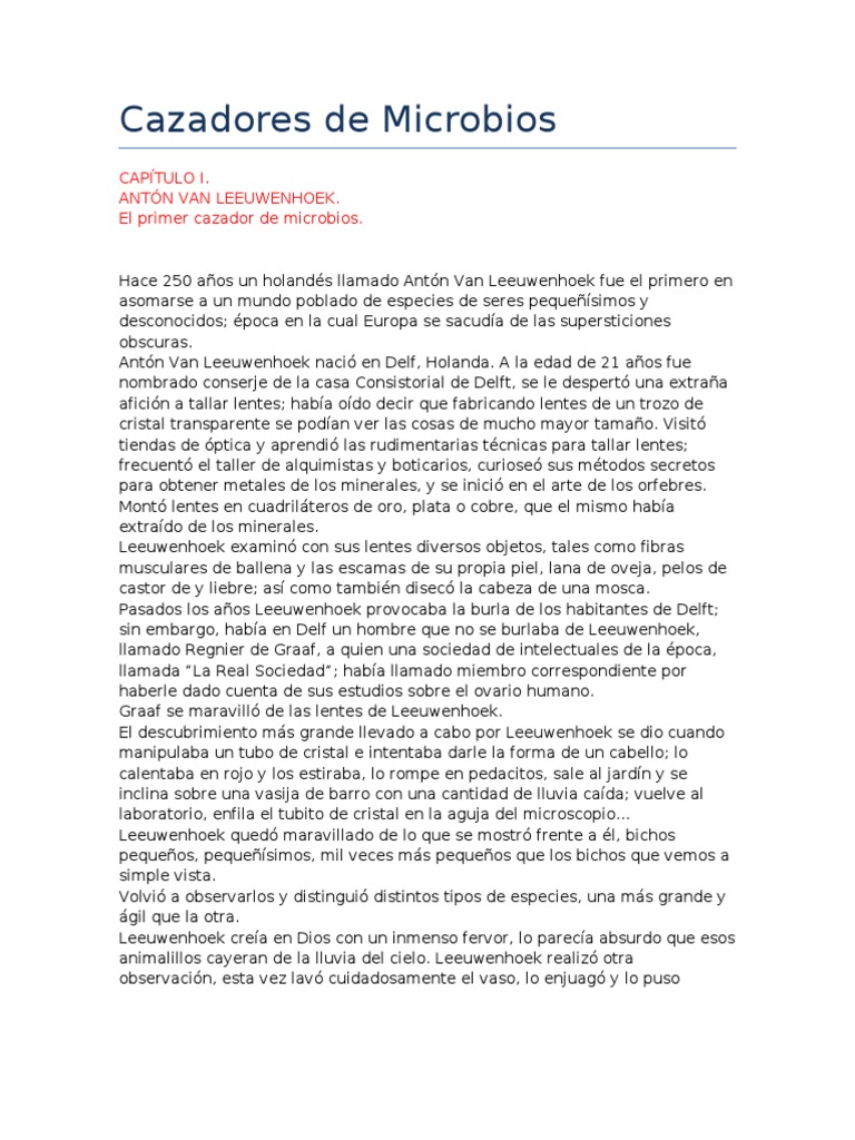 BIOLOGIA Cazadores de Microbios Resumen | PDF | Luis Pasteur | Rabia