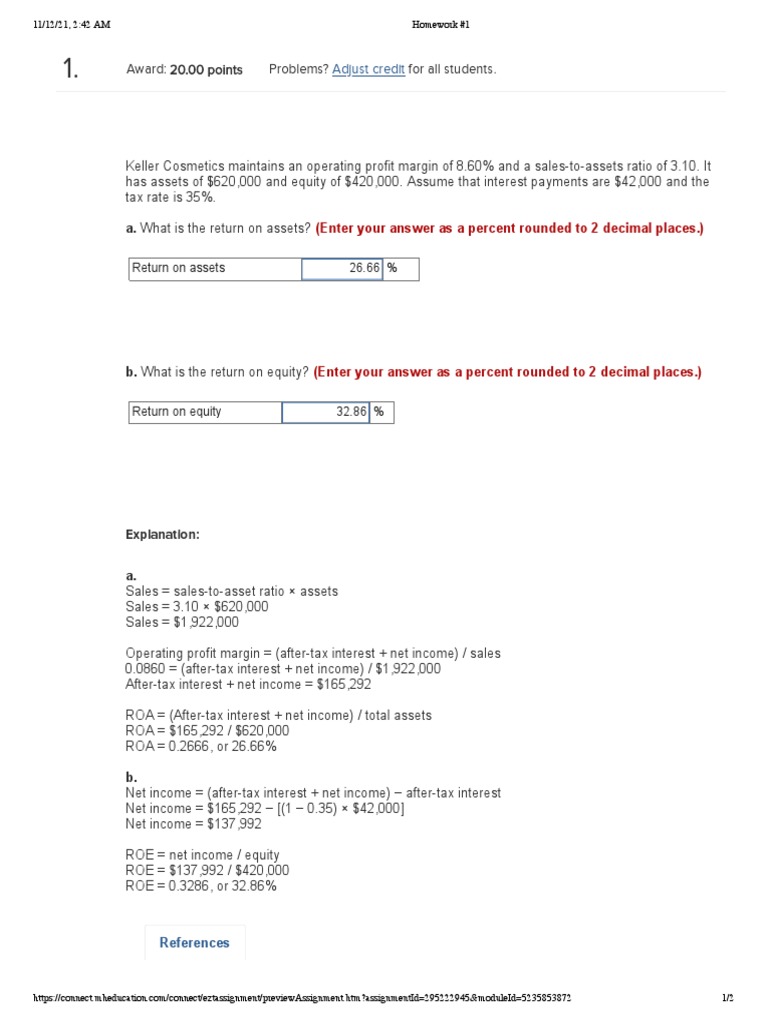 McGraw Hill Connect Question Bank Assignment 1 | PDF | Return On Equity ...