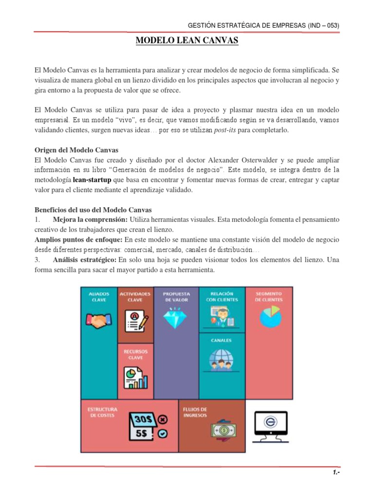 Modelo Lean Canvas para Negocios | PDF | Modelo de negocio | Producto ...