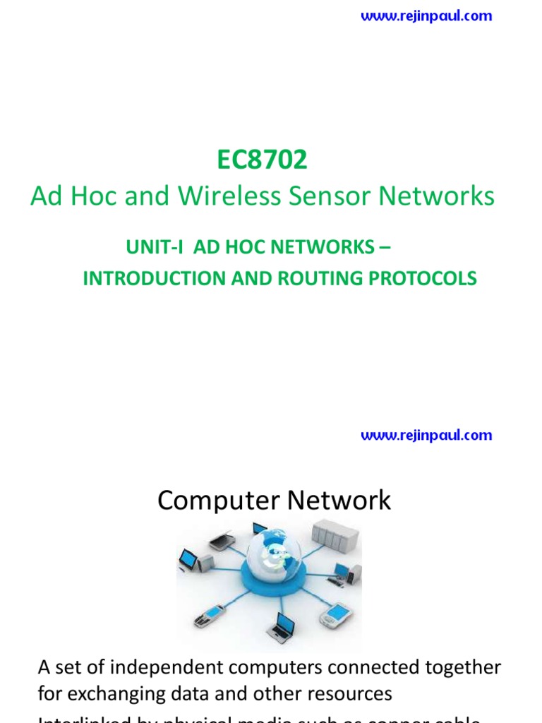 Ad Hoc and Wireless Networks Overview | PDF | Wireless Ad Hoc Network ...