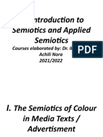 An Introduction To Semiotics and Applied Semiotics: Courses Elaborated By: Dr. Ibersiene-Achili Nora 2021/2022