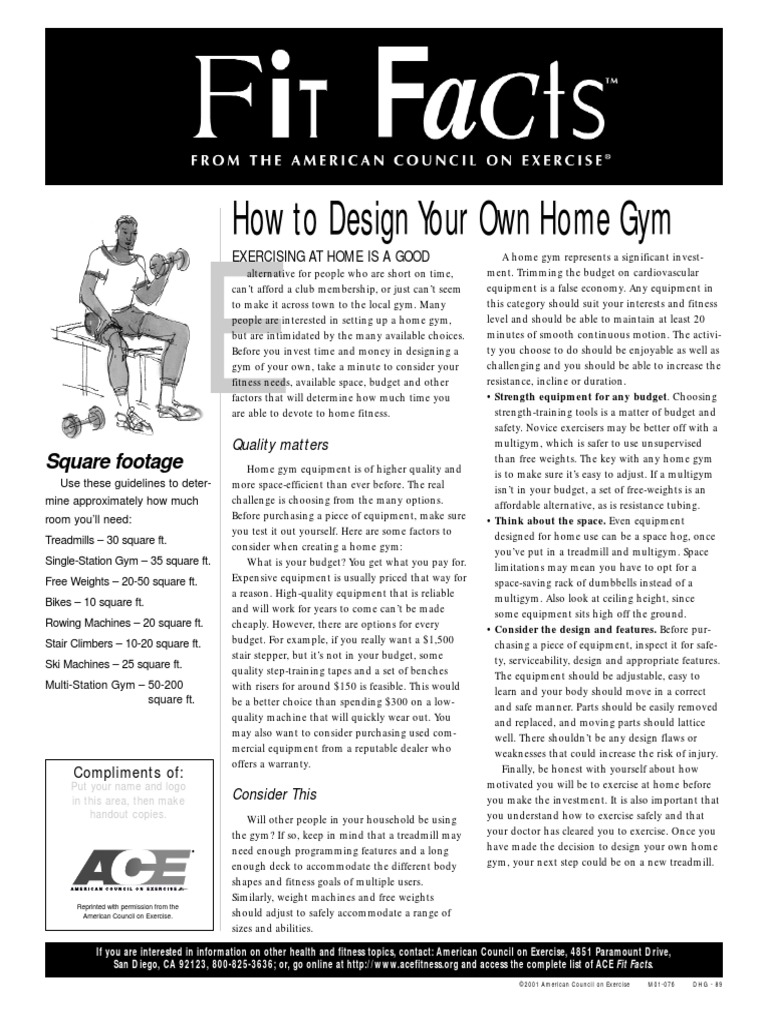 Limited Space Gym Design PDF Weight Training Physical Exercise