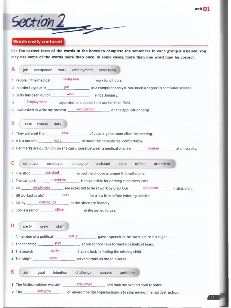 Uoe B2 Unit 1 Part 2 Keys Pdf Verb Part Of Speech