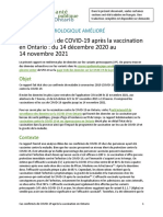 Cas confirmés de COVID-19 après la vaccination en Ontario : du 14 décembre 2020 au 14 novembre 2021