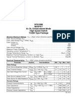 NTE2389 Mosfet N CH, Enhancement Mode High Speed Switch TO220 Type Package