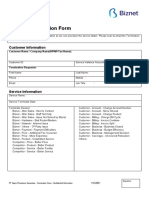 Biznet - Termination Form: Customer Information
