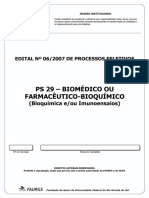 Ps 29 Biomédico Ou Farmacêutico Bioquímico - Bioquímica e