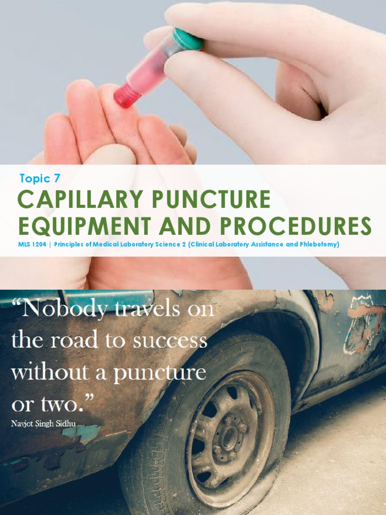 Capillary Puncture Equipment and Procedures Topic 7 PDF Capillary