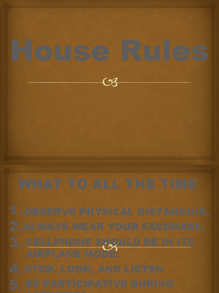 House Rules for Recollection Events | PDF