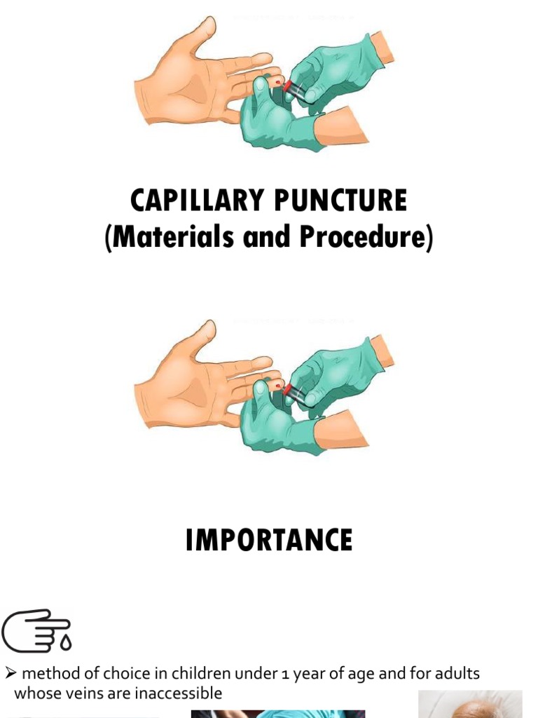 Capillary Puncture (Materials and Procedure) PDF Vein Medical