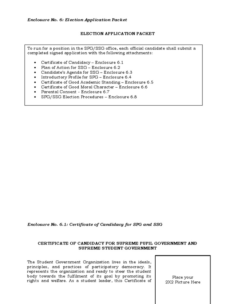 SPG/SSG Election Application Guide | PDF | Oath Of Office | Government