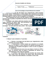 Exercício Avaliativo de Ciências