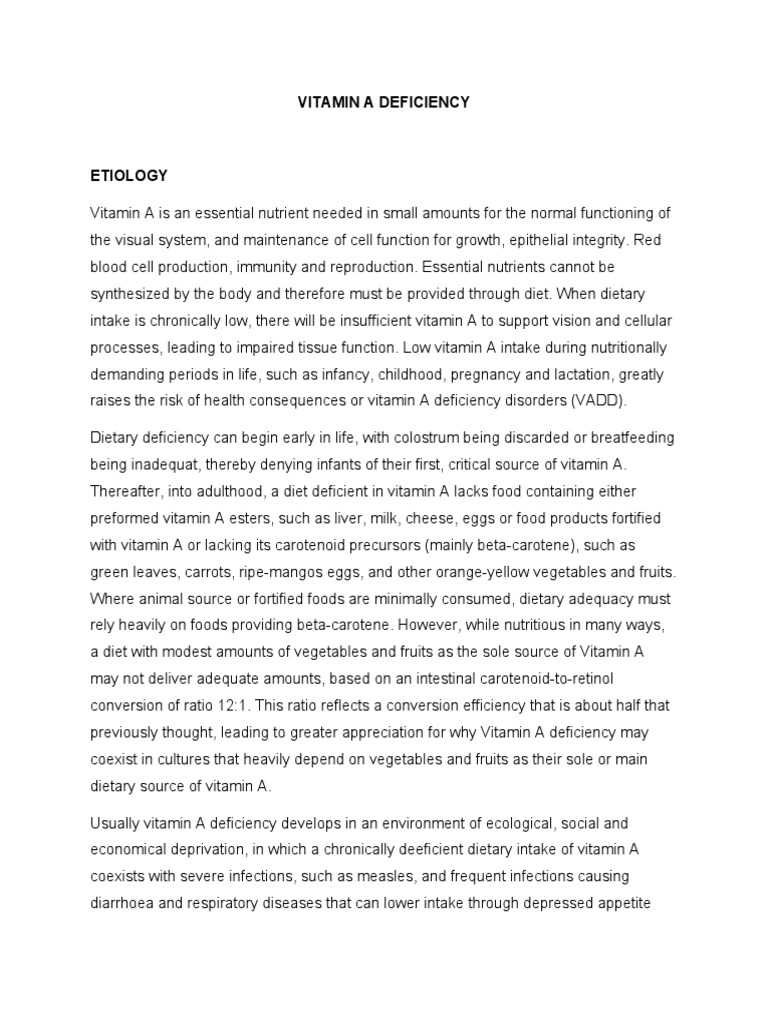 Vitamin A Deficiency | Download Free PDF | Vitamin A | Vitamin
