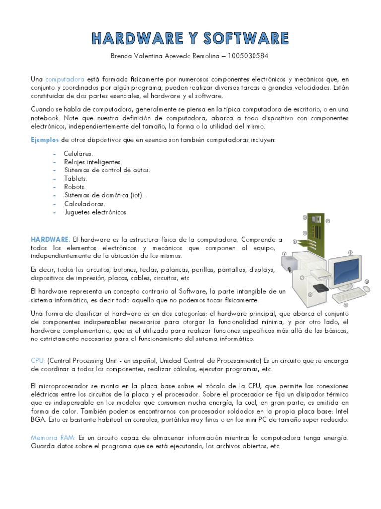 Componentes Esenciales del Hardware | PDF | Hardware de la computadora ...