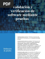 Validación y verificación de software mediante pruebas