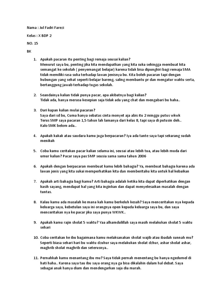 Masalah Pacaran BK | PDF | Pengembangan Diri