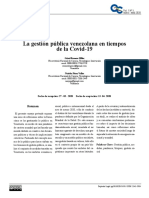 La gestión pública venezolana en tiempos de pandemia