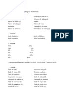 Ejercicios de Nomenclatura Inorganica