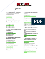 Gabarito - TESTES DE MEIO AMBIENTE E CIDADANIA