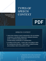 Differentiating Speech Contexts