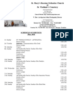 Schedule of Divine Services - May, 2011