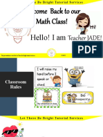 Welcome Back To Our Math Class!: Hello! I Am Teacher JADE!