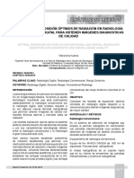 Factores de Exposición Óptimos de Radiación en Radiología Convencional Y Digital para Obtener Imágenes Diagnosticas de Calidad