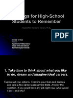 10 Things for High-School Students to Remember