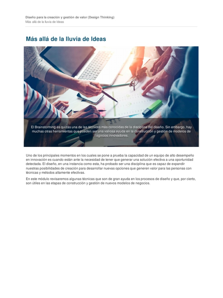 Técnicas de Diseño para Innovación | PDF | Diseño | Lluvia de ideas