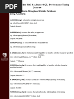 CH 3-Interactive SQL & Advance SQL: Performance Tuning (INBUILT Functions - String & Arithmatic Functions String Functions