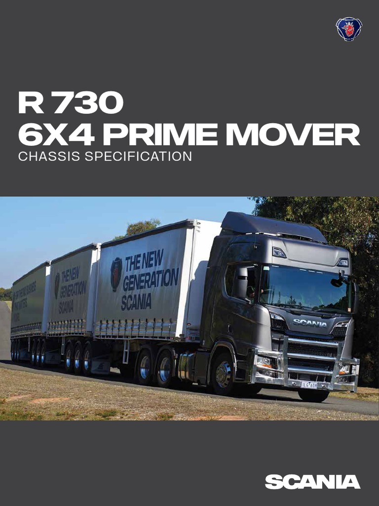 Scania R730 6x4 Prime Mover Specs | PDF | Truck | Trailer (Vehicle)