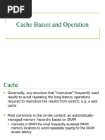 Cache Basics and Operation