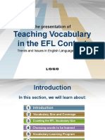 Teaching Vocabulary in The EFL Context