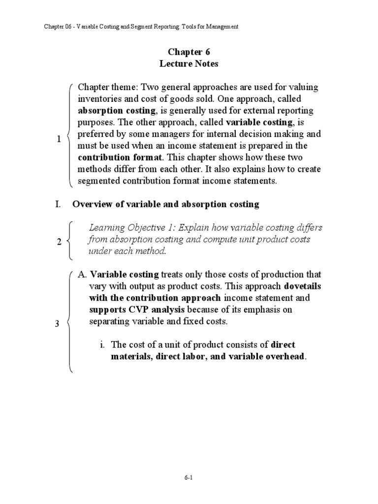 Variable and Absorption Costing Module | PDF | Cost Of Goods Sold ...