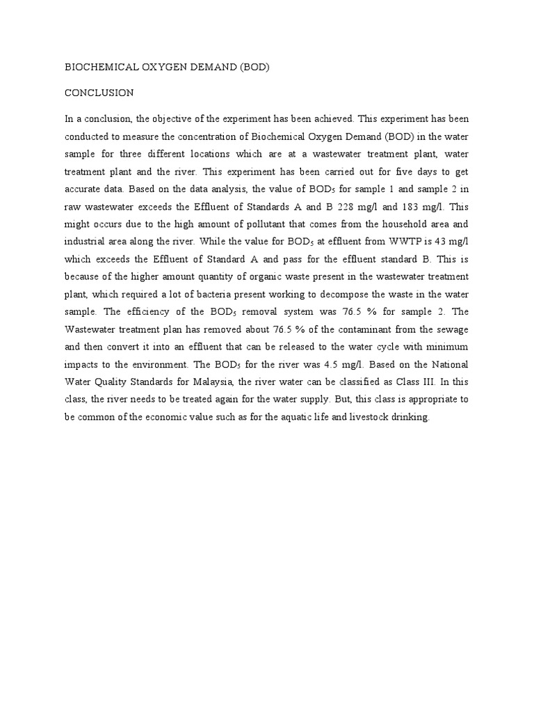 Biochemical Oxygen Demand | PDF | Science & Mathematics | Technology ...